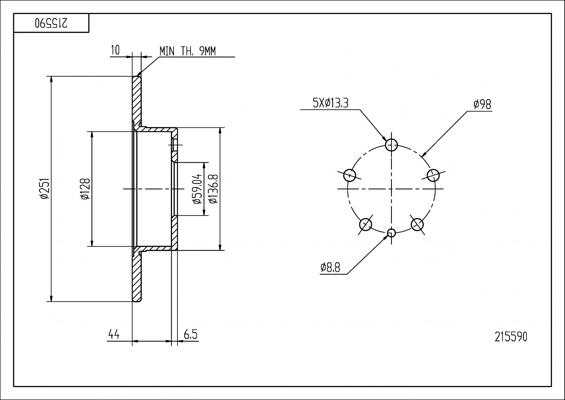 Hart 215 590 - Əyləc Diski furqanavto.az