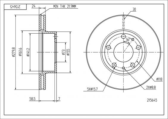 Hart 215 645 - Əyləc Diski furqanavto.az