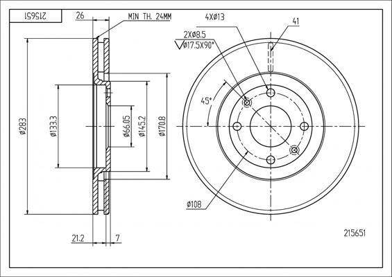 Hart 215 651 - Əyləc Diski furqanavto.az