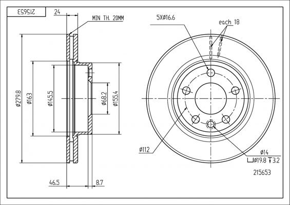 Hart 215 653 - Əyləc Diski furqanavto.az