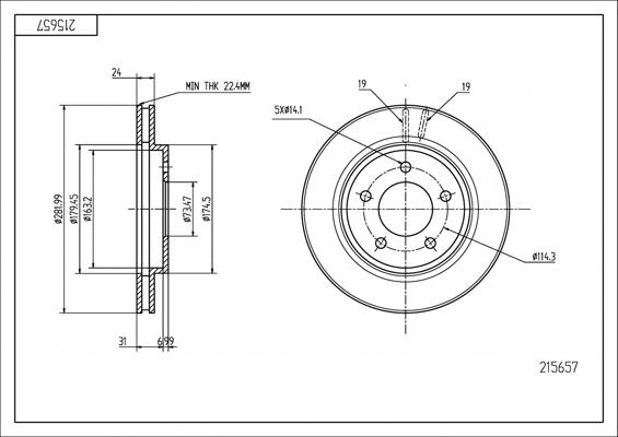 Hart 215 657 - Əyləc Diski furqanavto.az