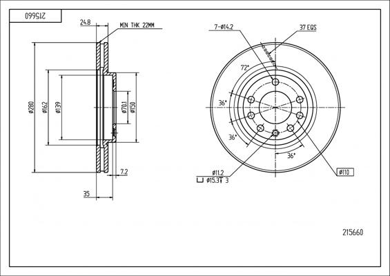 Hart 215 660 - Əyləc Diski furqanavto.az