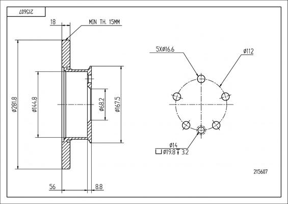 Hart 215 607 - Əyləc Diski furqanavto.az