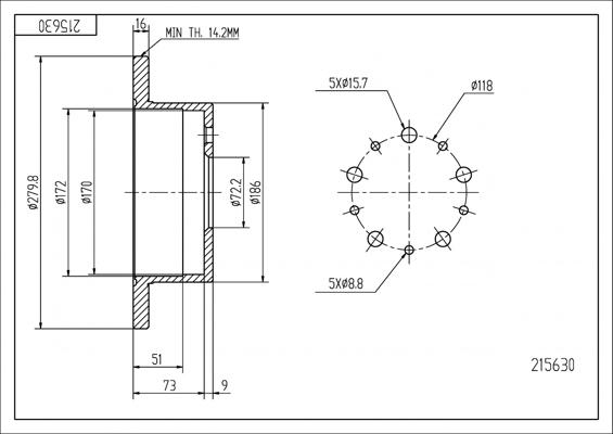 Hart 215 630 - Əyləc Diski furqanavto.az