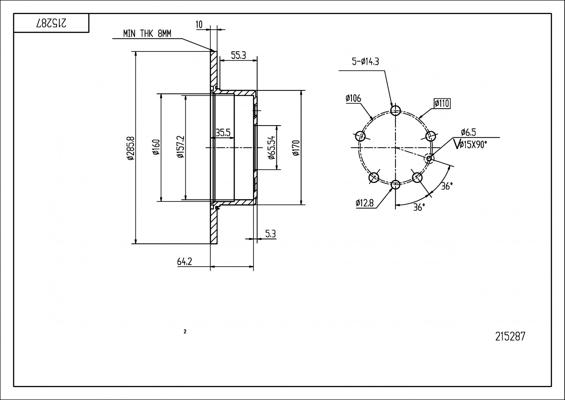 Hart 215 287 - Əyləc Diski furqanavto.az