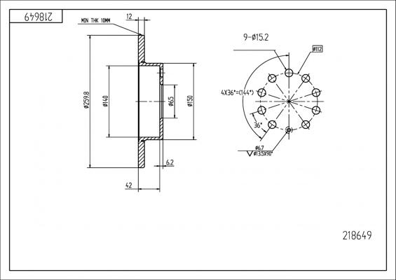 Hart 218 649 - Əyləc Diski furqanavto.az