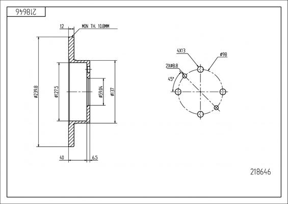 Hart 218 646 - Əyləc Diski furqanavto.az