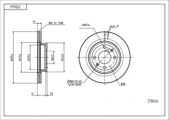 Hart 218 666 - Əyləc Diski furqanavto.az