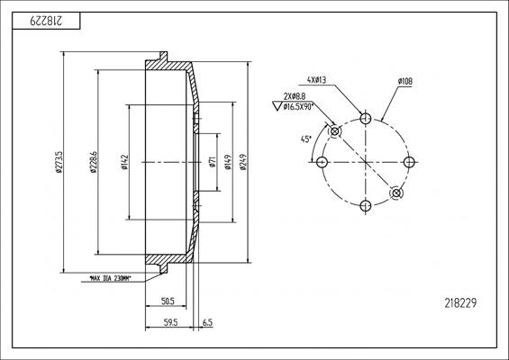 Hart 218 229 - Əyləc barabanı furqanavto.az