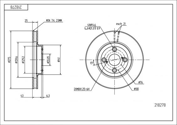 Hart 218 278 - Əyləc Diski furqanavto.az