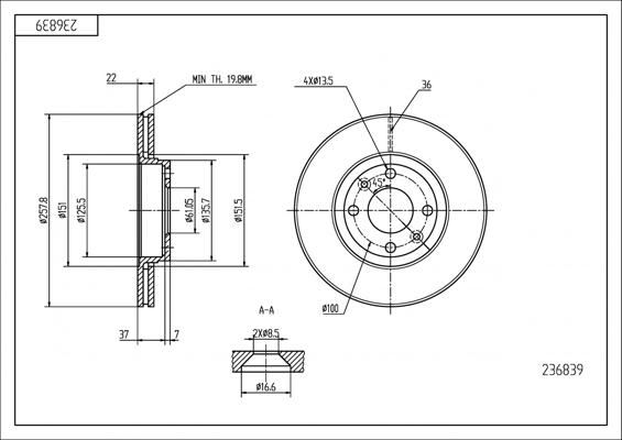 Hart 236 839 - Əyləc Diski furqanavto.az