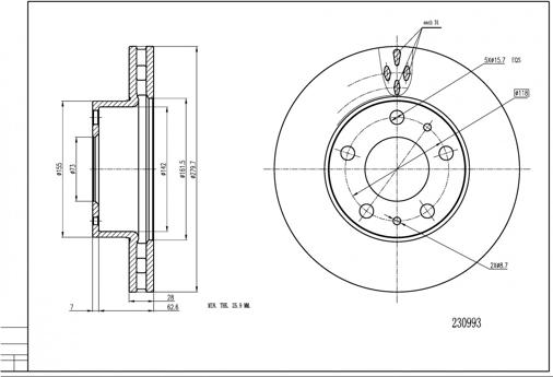 Hart 230 993 - Əyləc Diski furqanavto.az