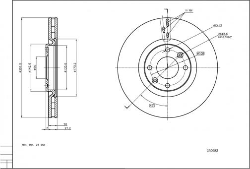 Hart 230 982 - Əyləc Diski furqanavto.az