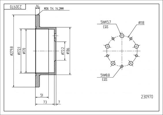 Hart 230 970 - Əyləc Diski furqanavto.az