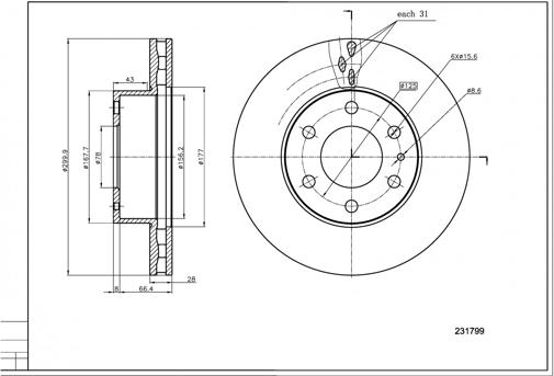 Hart 231 799 - Əyləc Diski furqanavto.az