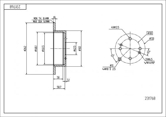 Hart 231 768 - Əyləc Diski furqanavto.az