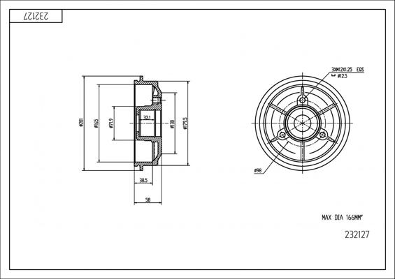 Hart 232 127 - Əyləc barabanı furqanavto.az