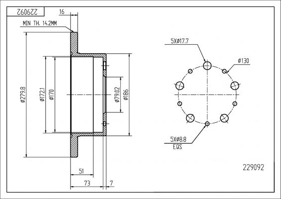 Hart 229 092 - Əyləc Diski furqanavto.az