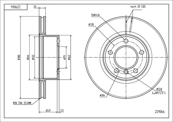 Hart 229 066 - Əyləc Diski furqanavto.az