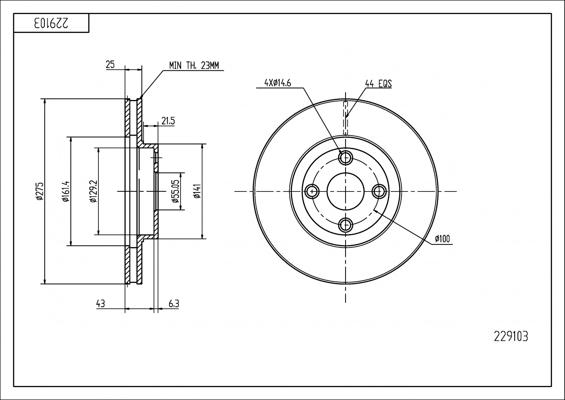 Hart 229 103 - Əyləc Diski furqanavto.az