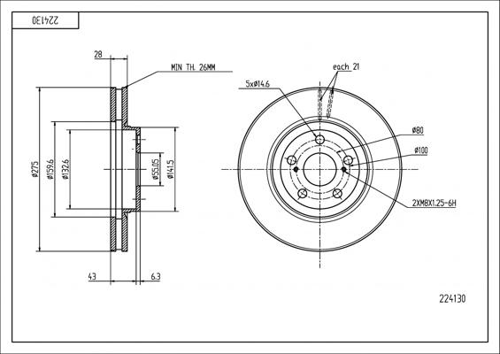 Hart 224 130 - Əyləc Diski furqanavto.az