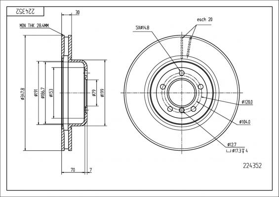 Hart 224 352 - Əyləc Diski furqanavto.az