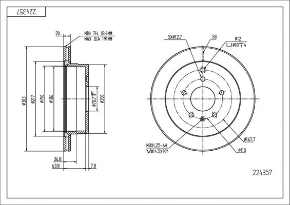 Hart 224 357 - Əyləc Diski furqanavto.az