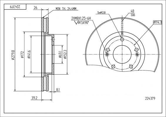 Hart 224 379 - Əyləc Diski furqanavto.az