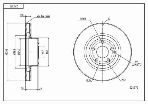 Hart 224 375 - Əyləc Diski furqanavto.az