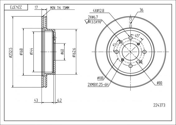 Hart 224 373 - Əyləc Diski furqanavto.az