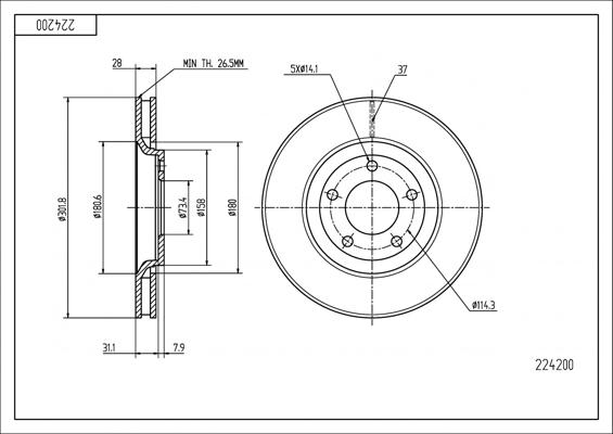 Hart 224 200 - Əyləc Diski furqanavto.az