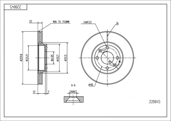 Hart 220 845 - Əyləc Diski furqanavto.az