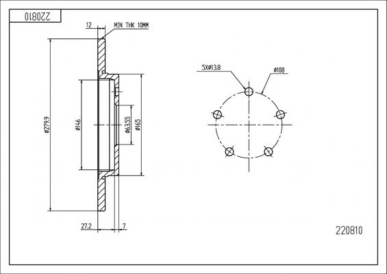 Hart 220 810 - Əyləc Diski furqanavto.az