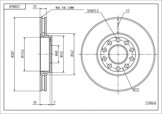 Hart 228 868 - Əyləc Diski furqanavto.az