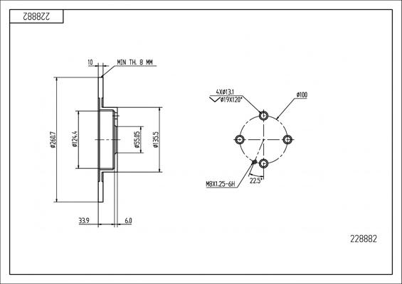 Hart 228 882 - Əyləc Diski furqanavto.az