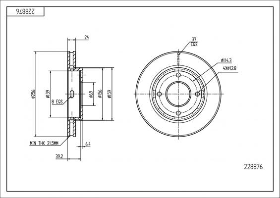 Hart 228 876 - Əyləc Diski furqanavto.az