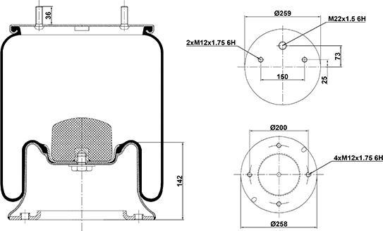 HD 020.4022.C03 - Körük, pnevmatik asqı furqanavto.az