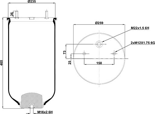 HD 020.2619.S - Körük, pnevmatik asqı furqanavto.az