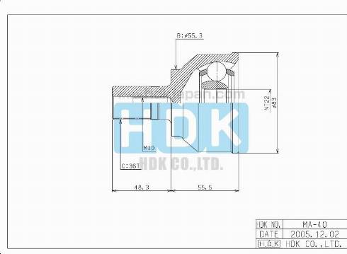 HDK MA-040 - Birləşmə dəsti, ötürücü val furqanavto.az