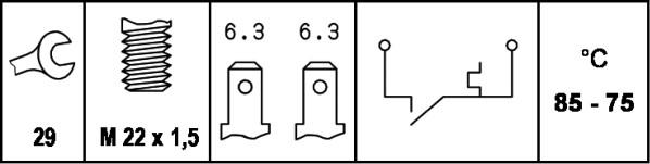 HELLA 6ZT 007 800-041 - Temperatur açarı, radiator/kondisioner ventilyatoru furqanavto.az