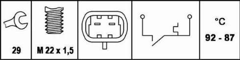 HELLA 6ZT 007 807-031 - Temperatur açarı, radiator/kondisioner ventilyatoru furqanavto.az