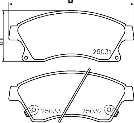 HELLA 8DB 355 045-461 - Əyləc altlığı dəsti, əyləc diski furqanavto.az