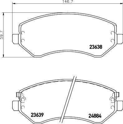 HELLA 8DB 355 045-651 - Əyləc altlığı dəsti, əyləc diski furqanavto.az