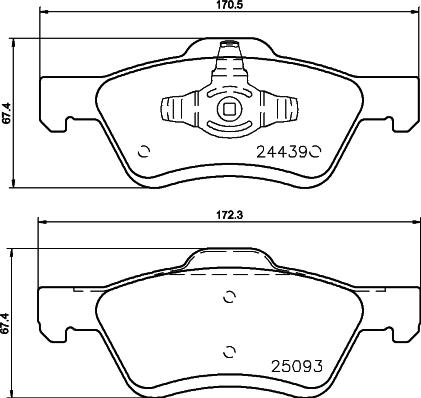 HELLA 8DB 355 045-281 - Əyləc altlığı dəsti, əyləc diski furqanavto.az