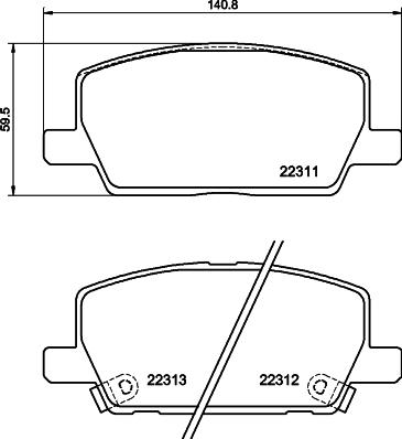 HELLA 8DB 355 040-001 - Əyləc altlığı dəsti, əyləc diski furqanavto.az