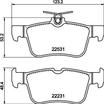 HELLA 8DB 355 041-071 - Əyləc altlığı dəsti, əyləc diski furqanavto.az