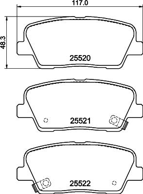 HELLA 8DB 355 041-141 - Əyləc altlığı dəsti, əyləc diski furqanavto.az