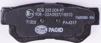 HELLA 8DB 355 009-971 - Əyləc altlığı dəsti, əyləc diski furqanavto.az