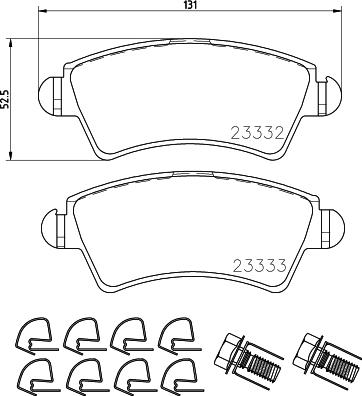 HELLA 8DB 355 009-871 - Əyləc altlığı dəsti, əyləc diski furqanavto.az