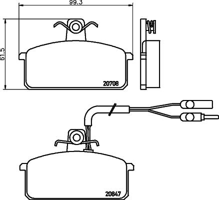 HELLA 8DB 355 005-981 - Əyləc altlığı dəsti, əyləc diski furqanavto.az